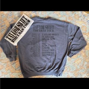 Taylor Swift Eras Tour blue crew neck